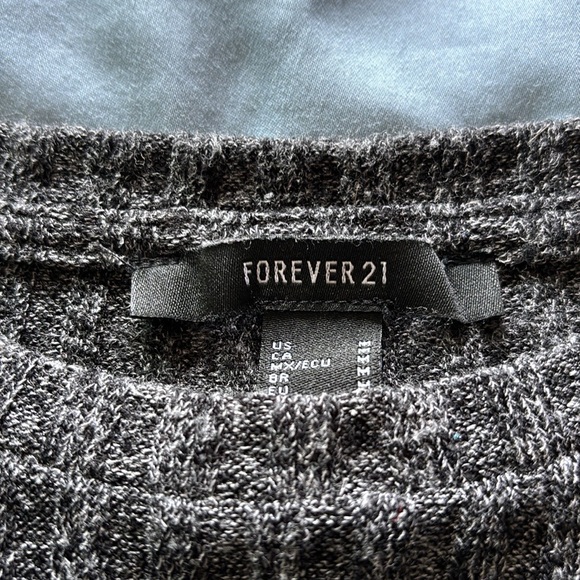 Dark Gray Black Marled Long Sleeve Mini Dress - Picture 3 of 3